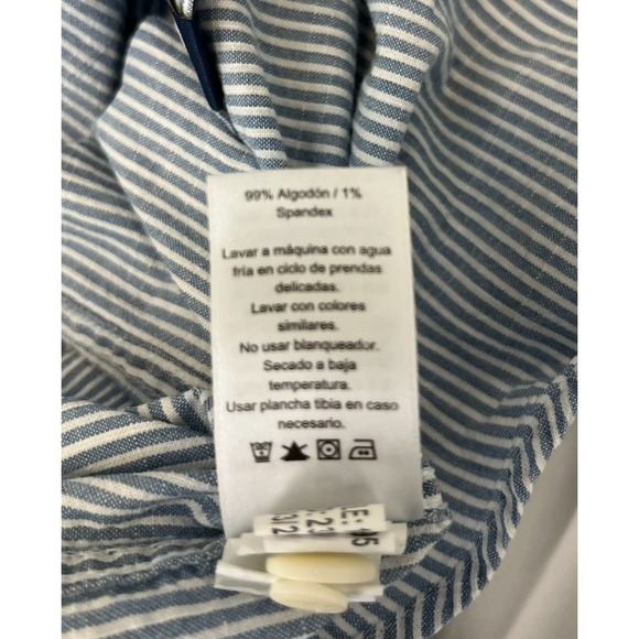 Vineyard Vines Slim Longshore Striped Button Down Shirt Casual Blue White Medium - Picture 4 of 5